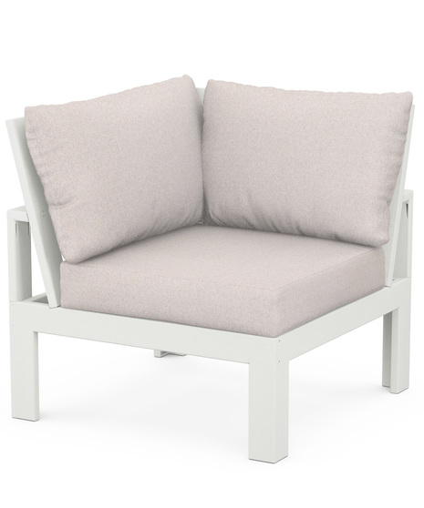 EDGE Modular Corner Chair - Vintage White/Dune Burlap