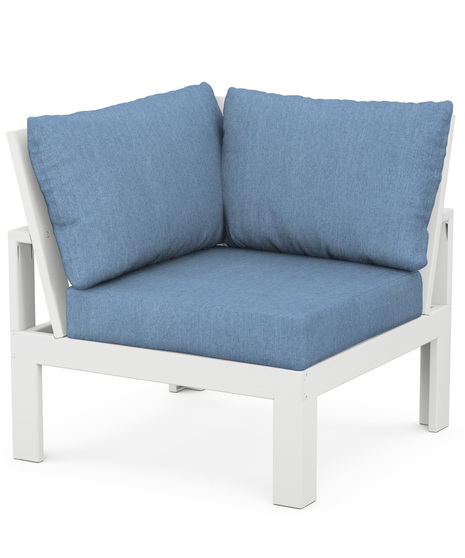 EDGE Modular Corner Chair - White/Sky Blue