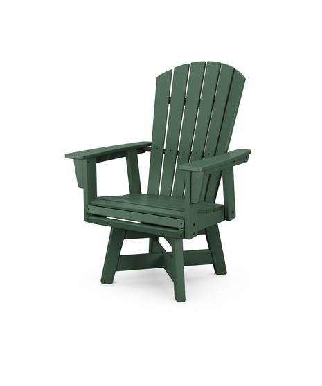 Nautical Curveback Adirondack Swivel Dining Chair - Green