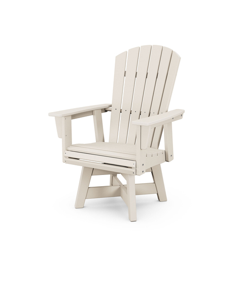 Nautical Curveback Adirondack Swivel Dining Chair - Sand