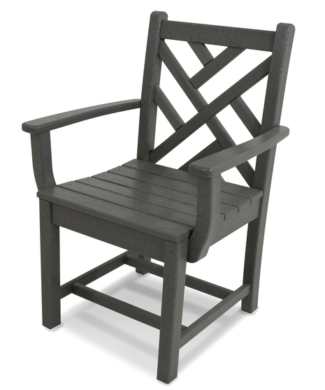 Chippendale Dining Arm Chair - Slate Grey