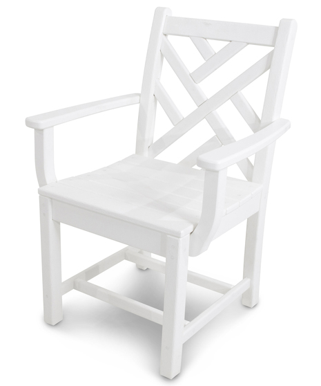Chippendale Dining Arm Chair - White