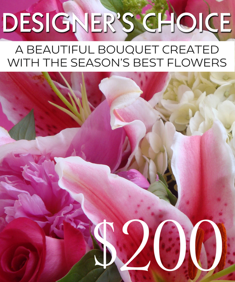 Our Designers will create a beautiful bouquet with the season's best flowers.