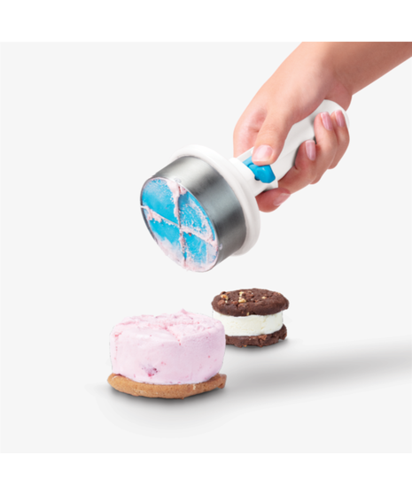 Icepo is the ice cream scoop that serves a perfect ½ cup portion and creates instant ice cream sandwiches.