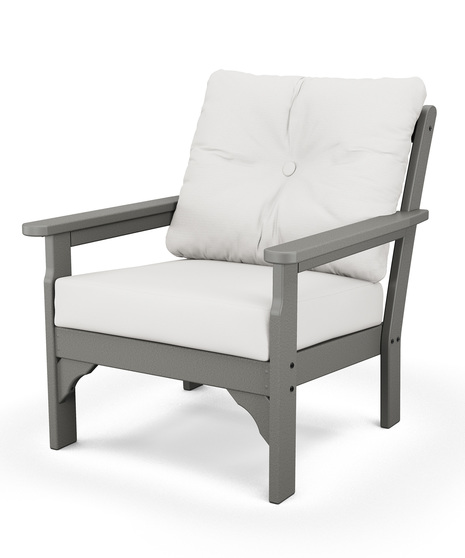 Vineyard Deep Seating Chair - Slate Grey/Natural Linen