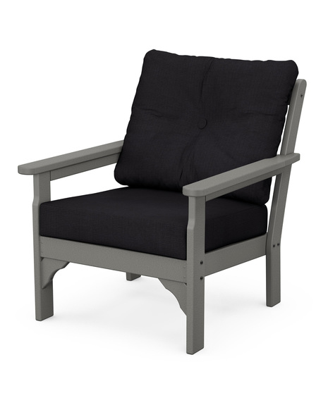 Vineyard Deep Seating Chair - Slate Grey/Midnight Linen