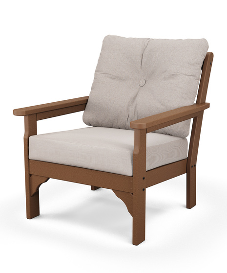 Vineyard Deep Seating Chair - Teak/Dune Burlap