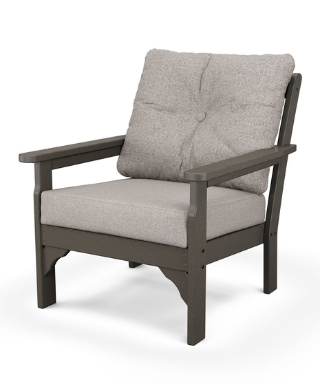Vineyard Deep Seating Chair - Vintage Coffee/Weathered Tweed