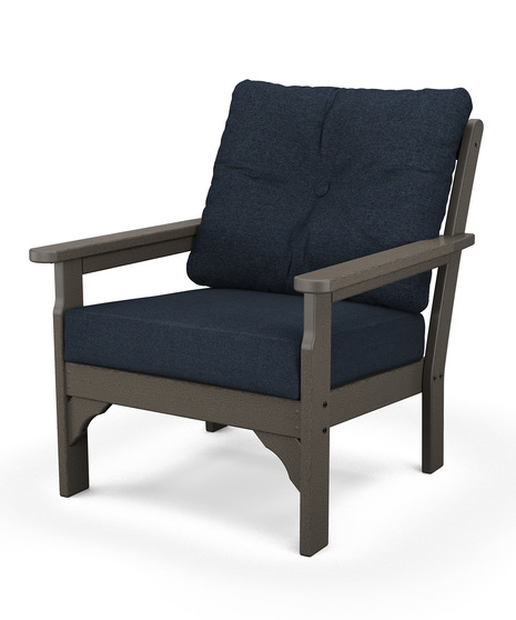 Vineyard Deep Seating Chair - Vintage Coffee/Marine Indigo