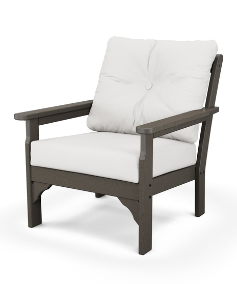 Vineyard Deep Seating Chair - Vintage Coffee/Natural Linen