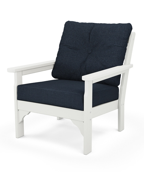 Vineyard Deep Seating Chair - Vintage White/Marine Indigo