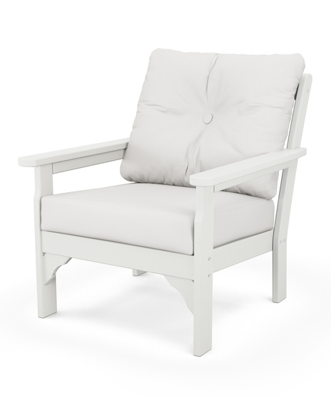 Vineyard Deep Seating Chair - Vintage White/Natural Linen