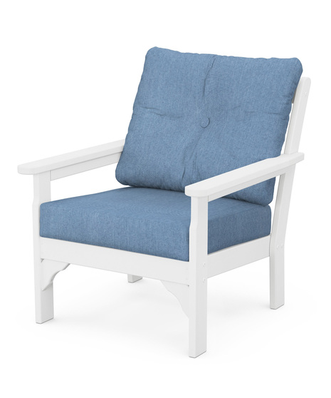 Vineyard Deep Seating Chair - White/Sky Blue