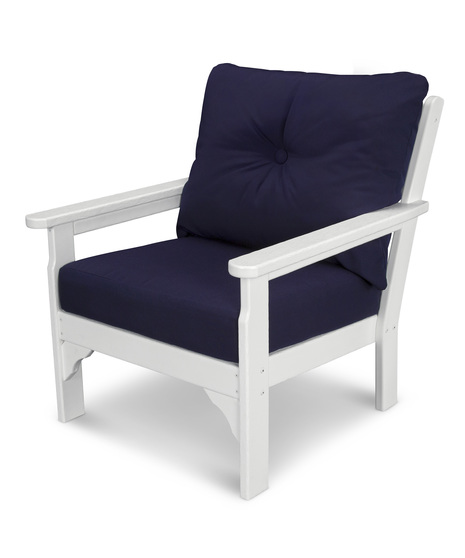 Vineyard Deep Seating Chair - White/Navy