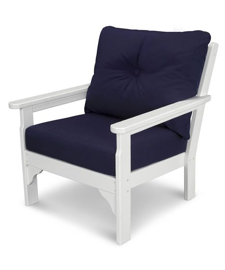 Vineyard Deep Seating Chair - White/Navy