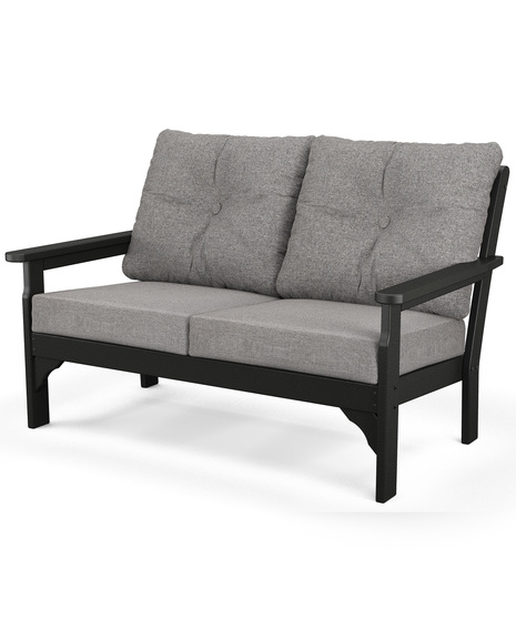 Vineyard Deep Seating Loveseat - Black/Grey Mist
