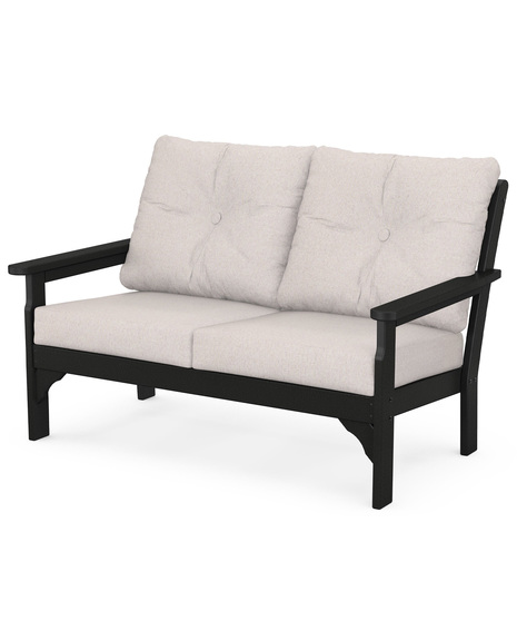 Vineyard Deep Seating Loveseat - Black/Dune Burlap