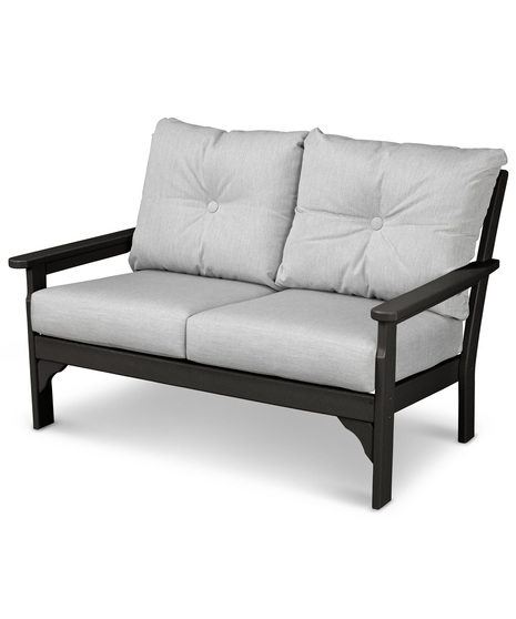 Vineyard Deep Seating Loveseat - Black/Granite