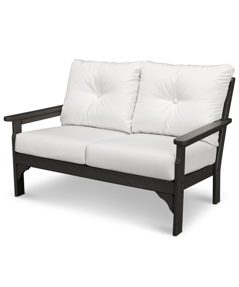 Vineyard Deep Seating Loveseat - Black/Bird's Eye