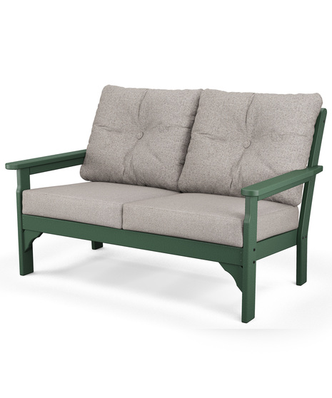 Vineyard Deep Seating Loveseat - Green/Weathered Tweed