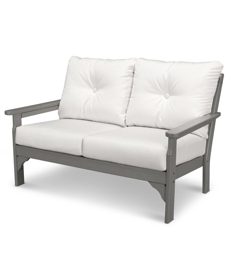 Vineyard Deep Seating Loveseat - Slate Grey/Bird's Eye
