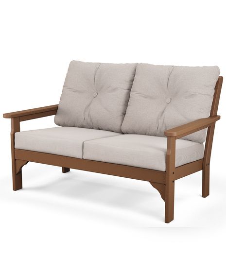 Vineyard Deep Seating Loveseat - Teak/Dune Burlap