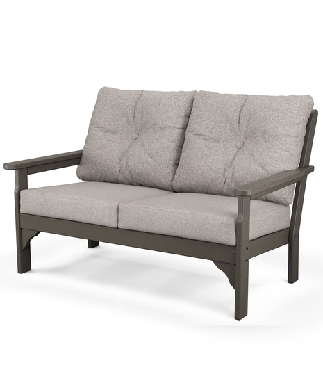 Vineyard Deep Seating Loveseat - Vintage Coffee/Weathered Tweed
