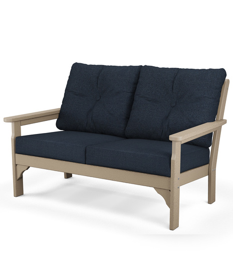 Vineyard Deep Seating Loveseat - Vintage Sahara/Marine Indigo