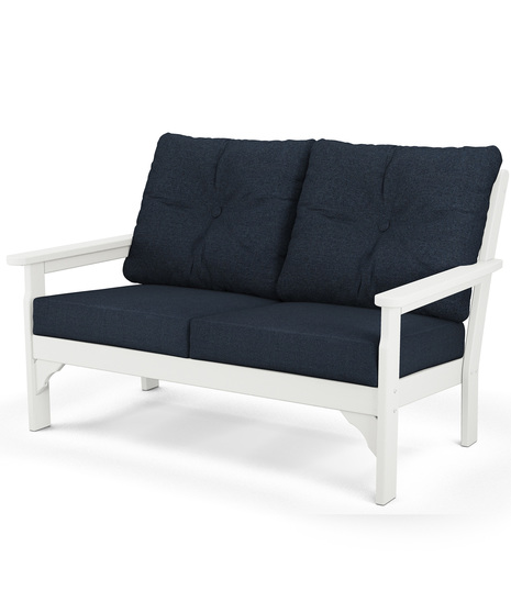 Vineyard Deep Seating Loveseat - Vintage White/Marine Indigo