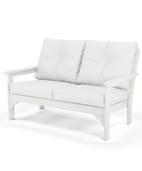 Vineyard Deep Seating Loveseat - Vintage White/Natural Linen