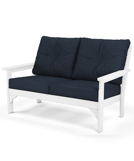 Vineyard Deep Seating Loveseat - White/Marine Indigo