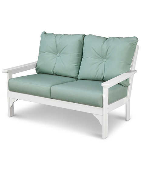 Vineyard Deep Seating Loveseat - White/Spa