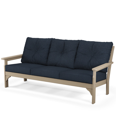 Vineyard Deep Seating Sofa - Vintage Sahara/Marine Indigo