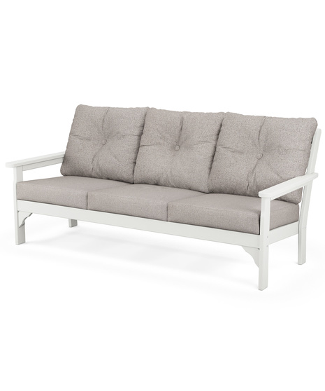 Vineyard Deep Seating Sofa - Vintage White/Weathered Tweed