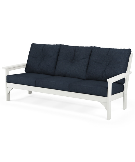 Vineyard Deep Seating Sofa - Vintage White/Marine Indigo