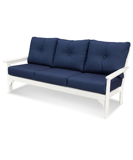 Vineyard Deep Seating Sofa - Vintage White/Spectrum Indigo