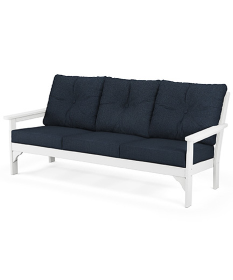 Vineyard Deep Seating Sofa - White/Marine Indigo