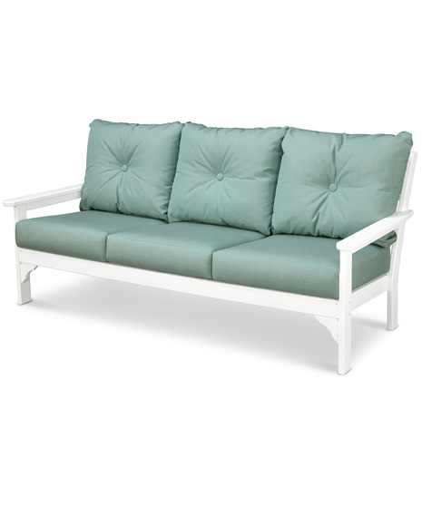 Vineyard Deep Seating Sofa - White/Spa