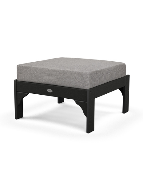 Vineyard Deep Seating Ottoman - Black/Grey Mist