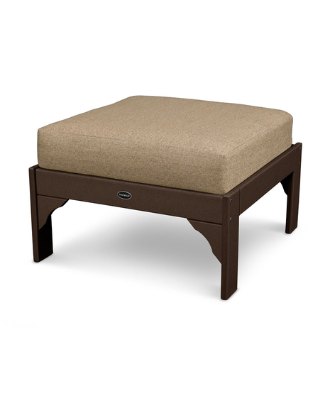 Vineyard Deep Seating Ottoman - Mahogany/Sesame