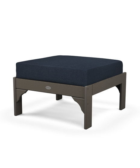 Vineyard Deep Seating Ottoman - Vintage Coffee/Marine Indigo
