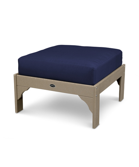 Vineyard Deep Seating Ottoman - Vintage Sahara/Navy