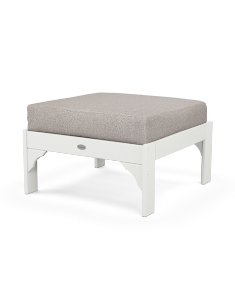 Vineyard Deep Seating Ottoman - Vintage White/Weathered Tweed