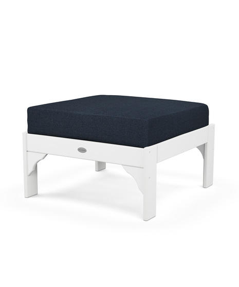 Vineyard Deep Seating Ottoman - White/Marine Indigo