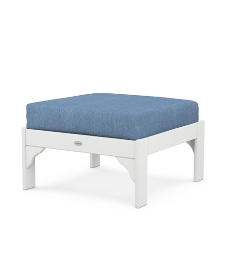 Vineyard Deep Seating Ottoman - White/Sky Blue
