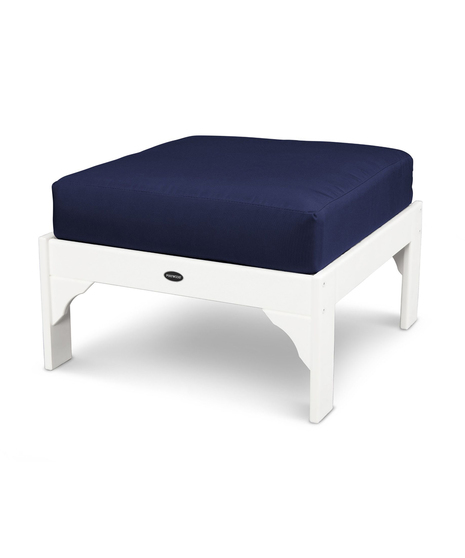 Vineyard Deep Seating Ottoman - White/Navy