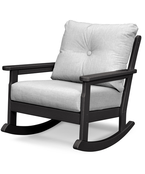 Vineyard Deep Seating Rocking Chair - Black/Granite