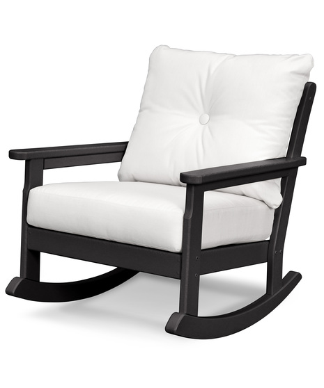 Vineyard Deep Seating Rocking Chair - Black/Birds Eye