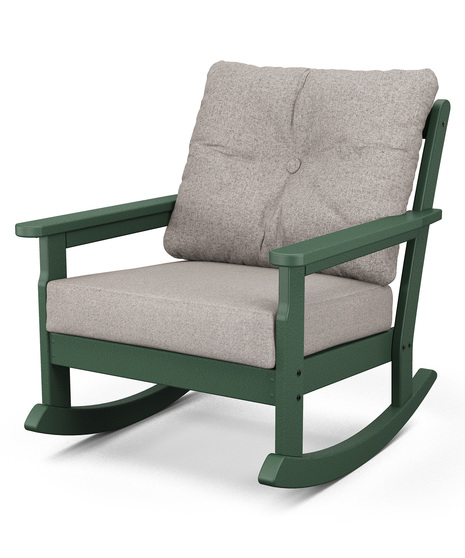 Vineyard Deep Seating Rocking Chair - Green/Weathered Tweed