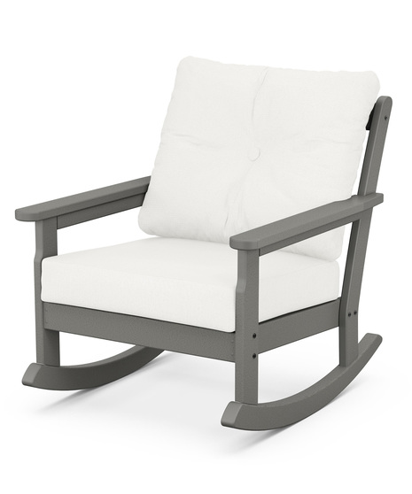 Vineyard Deep Seating Rocking Chair - Slate Grey/Natural Linen